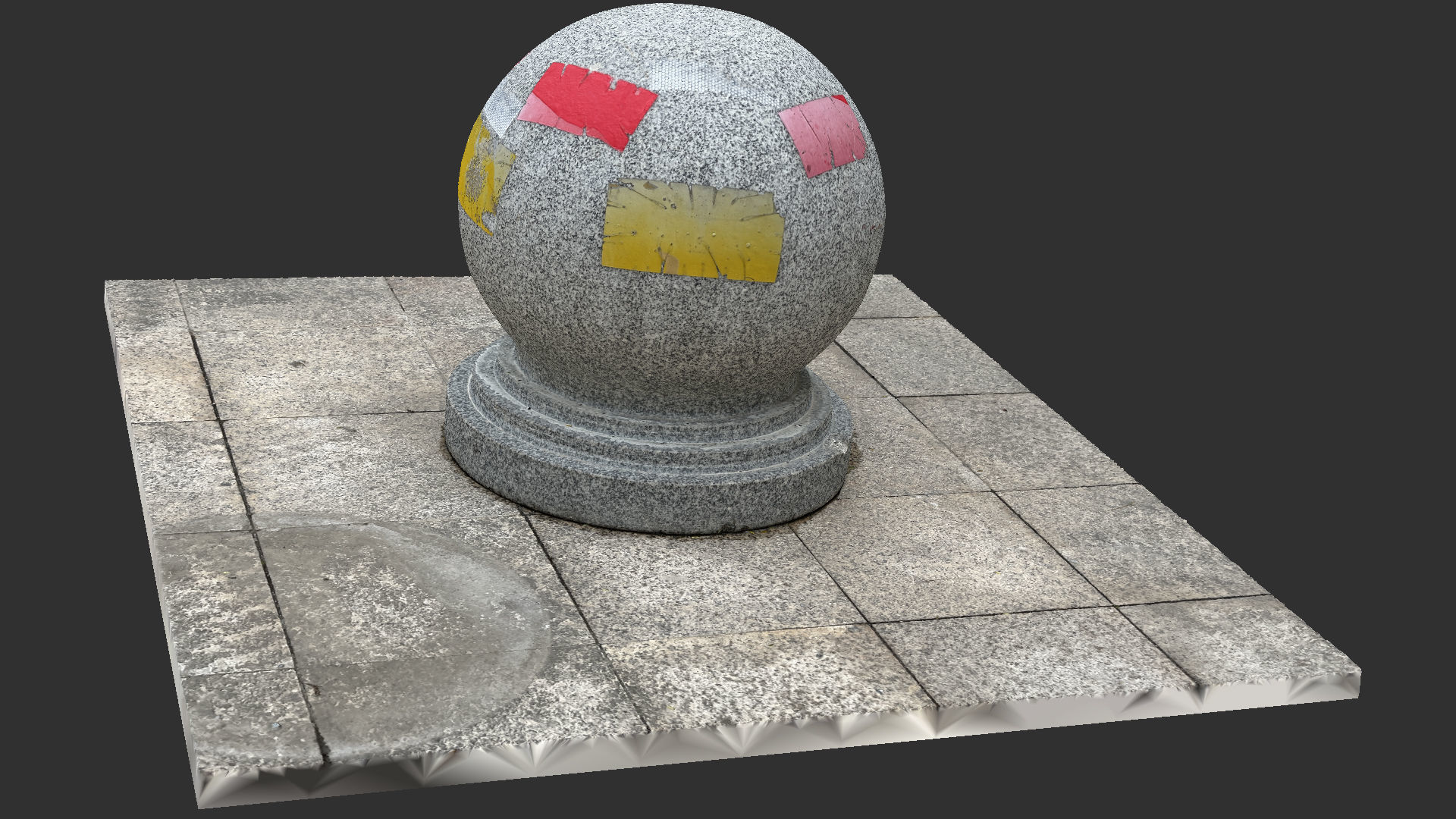 Round stone pier 3d scan 3D model_1