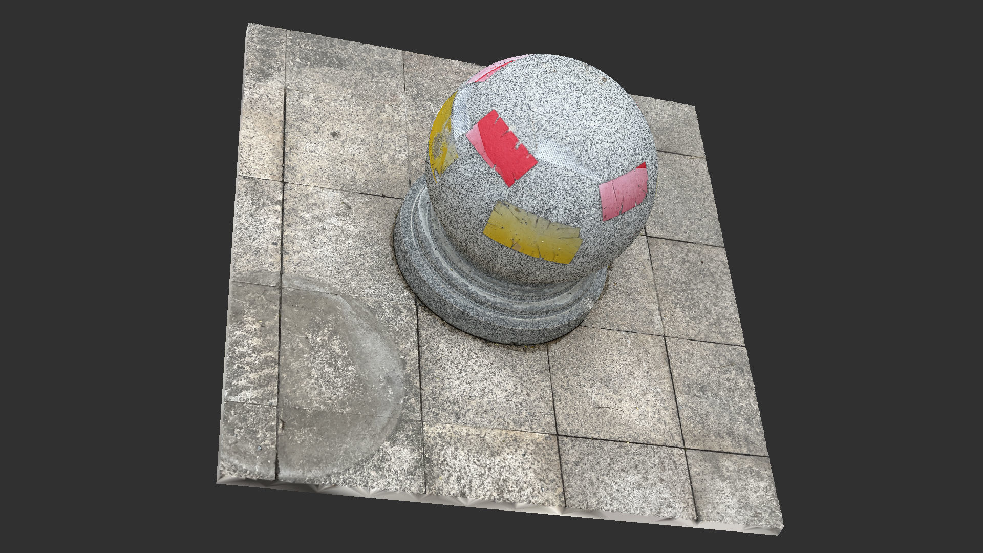 Round stone pier 3d scan 3D model_4