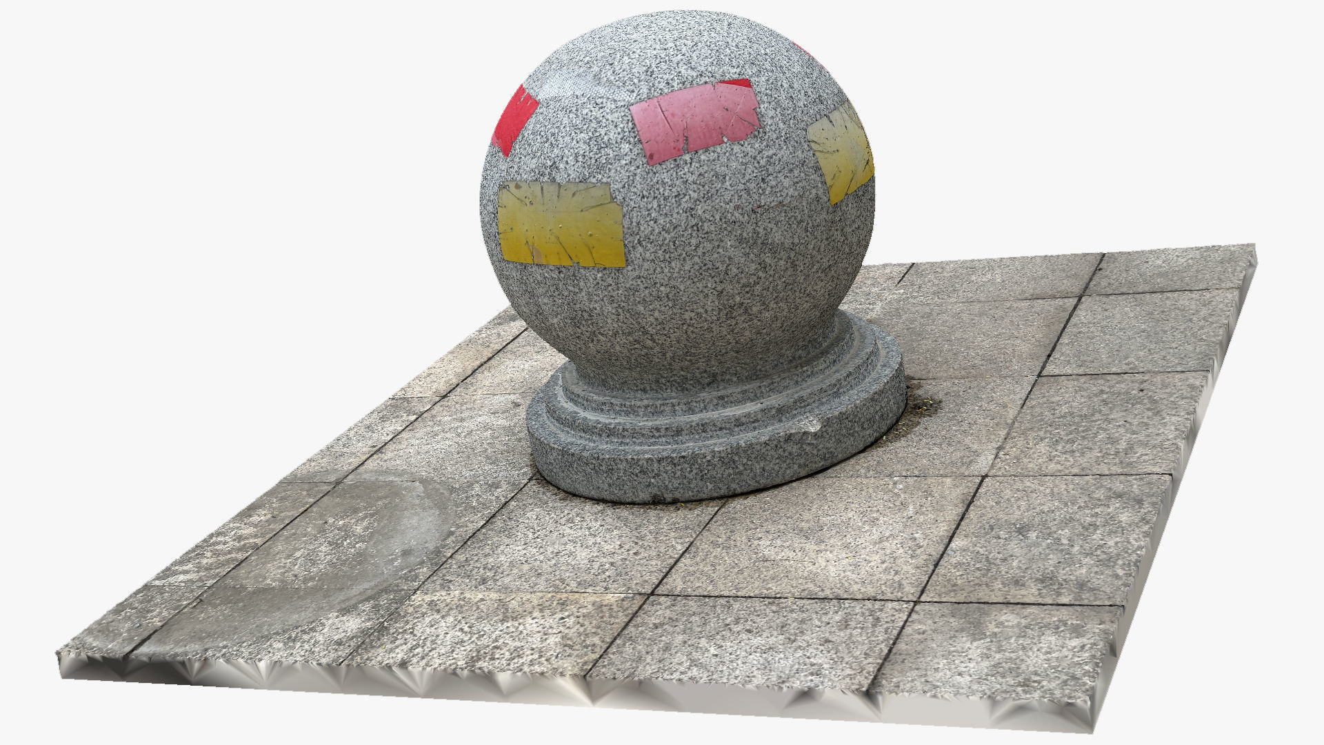 Round stone pier 3d scan 3D model_2