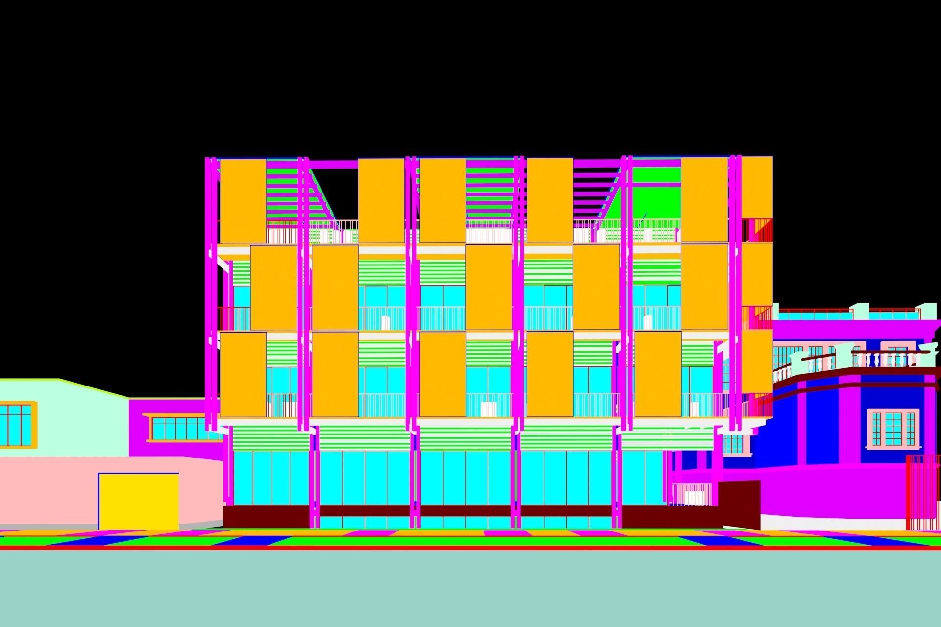 Residential building 3D model_8