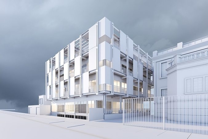 Residential building 3D model 6