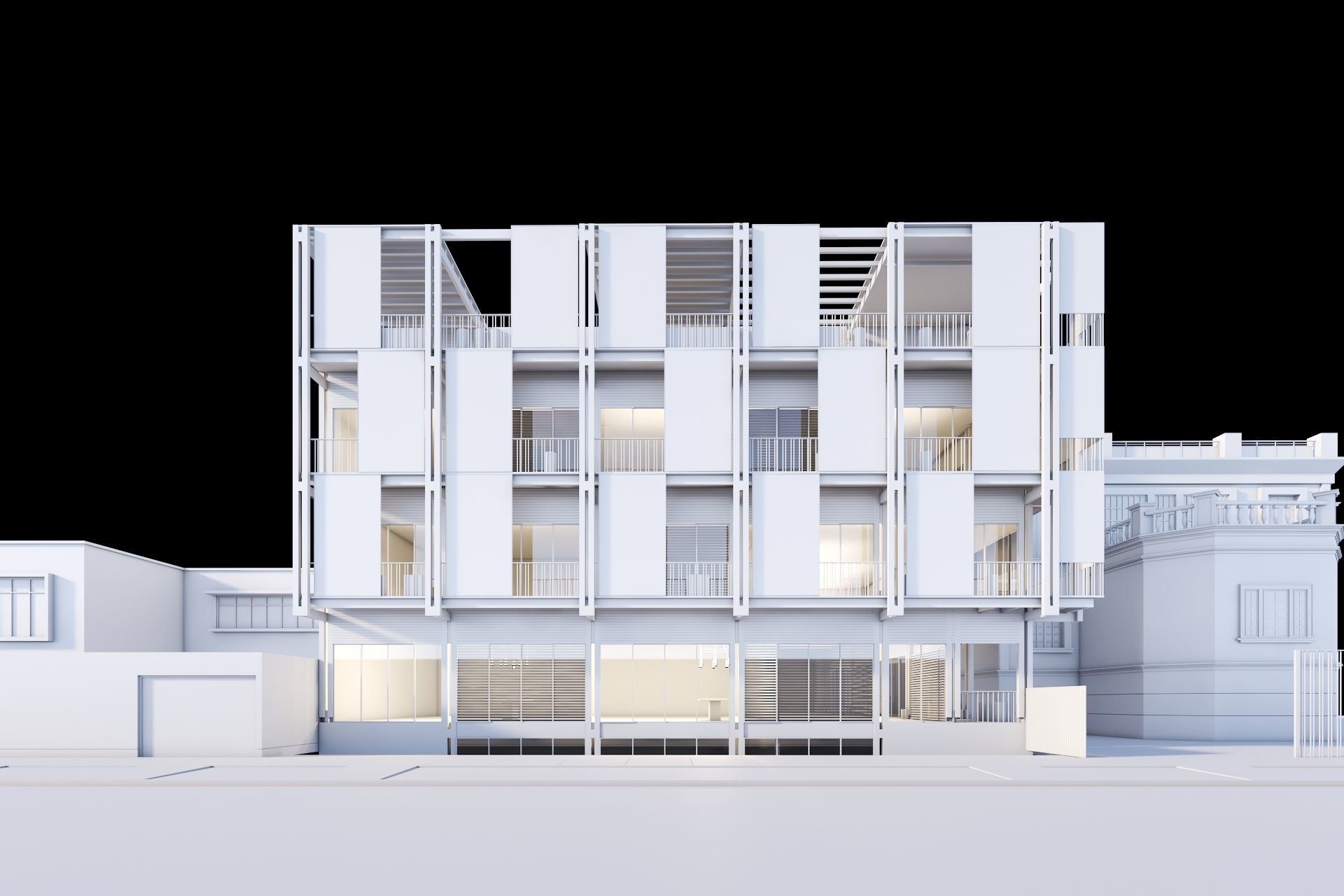Residential building 3D model_4