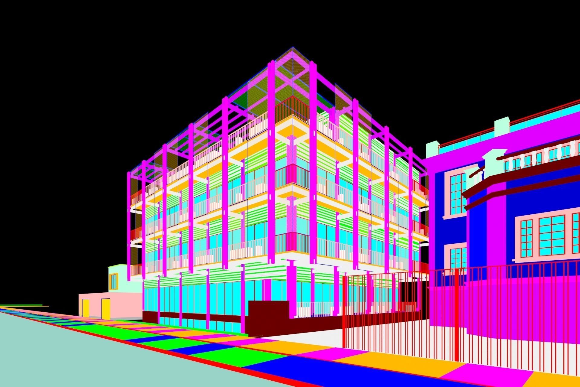 Residential building 3D model_11