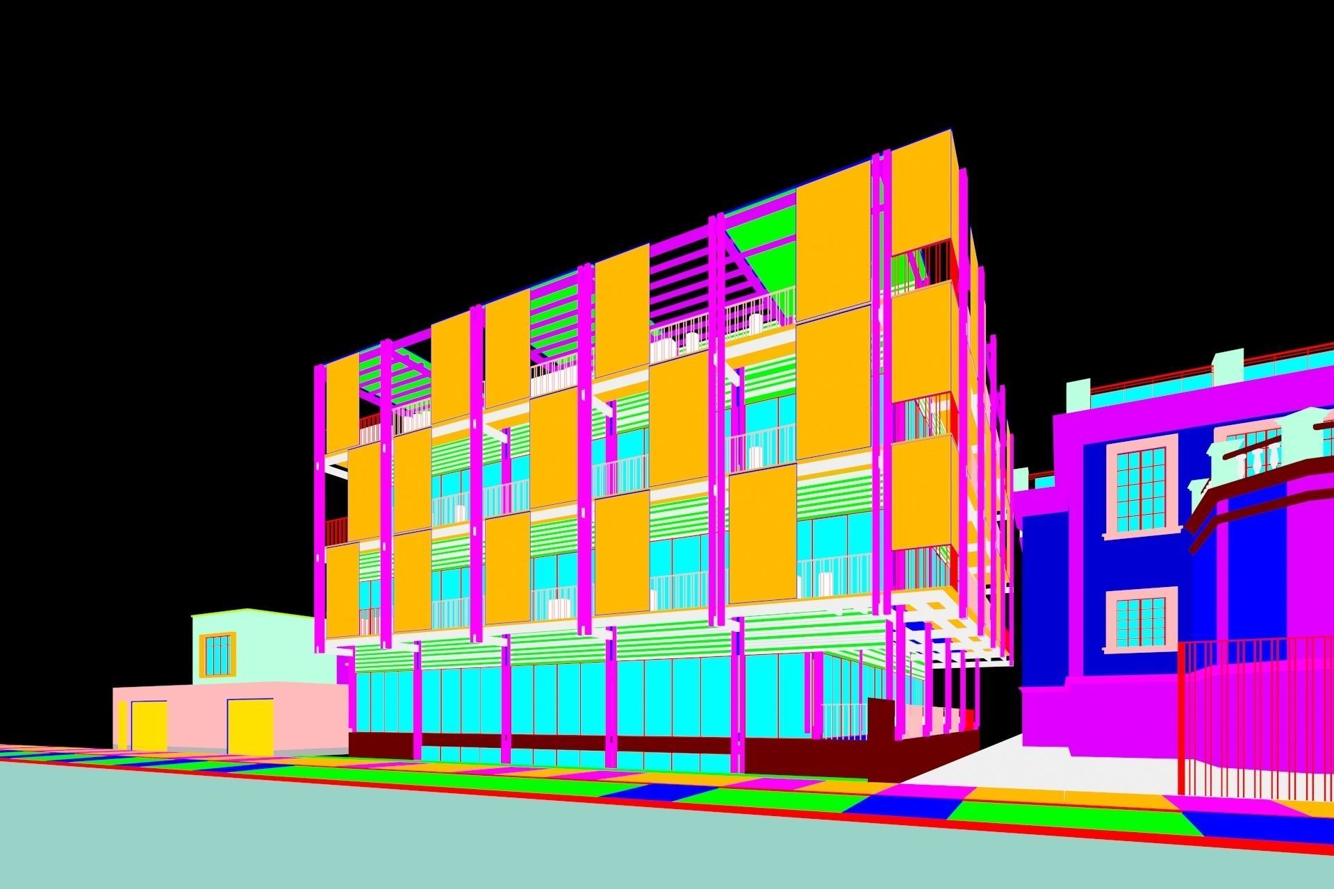 Residential building 3D model_9
