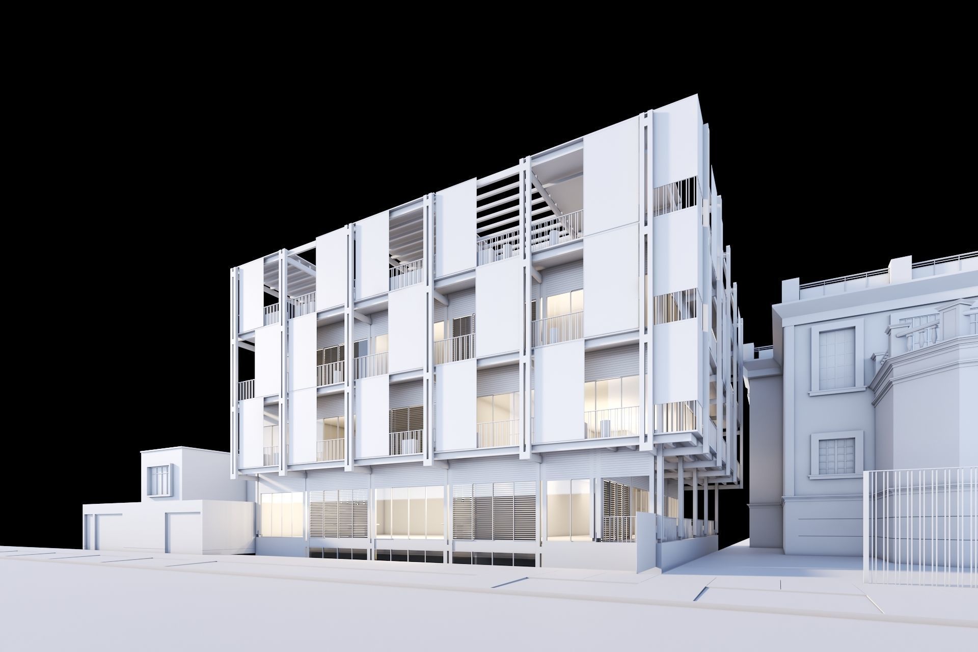 Residential building 3D model_6