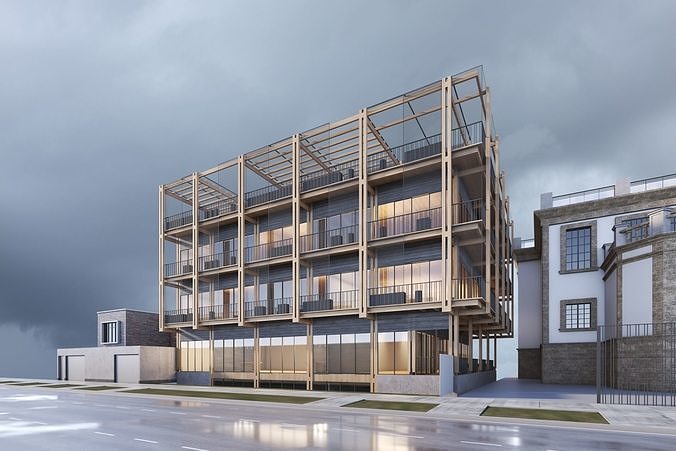 Residential building 3D model 3