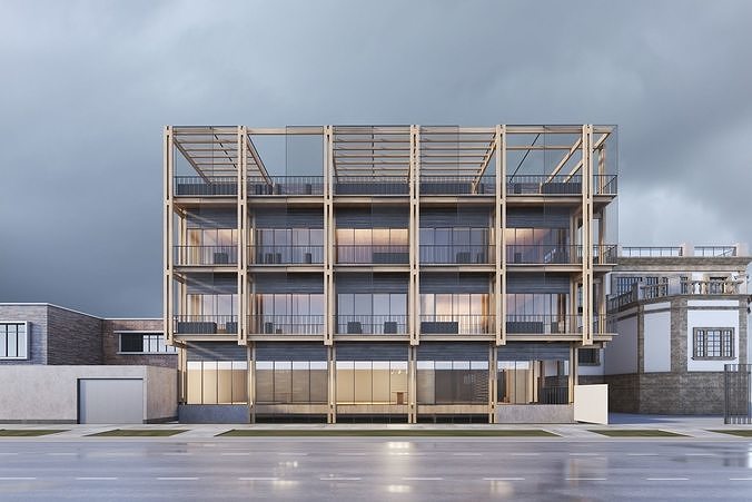 Residential building 3D model 4