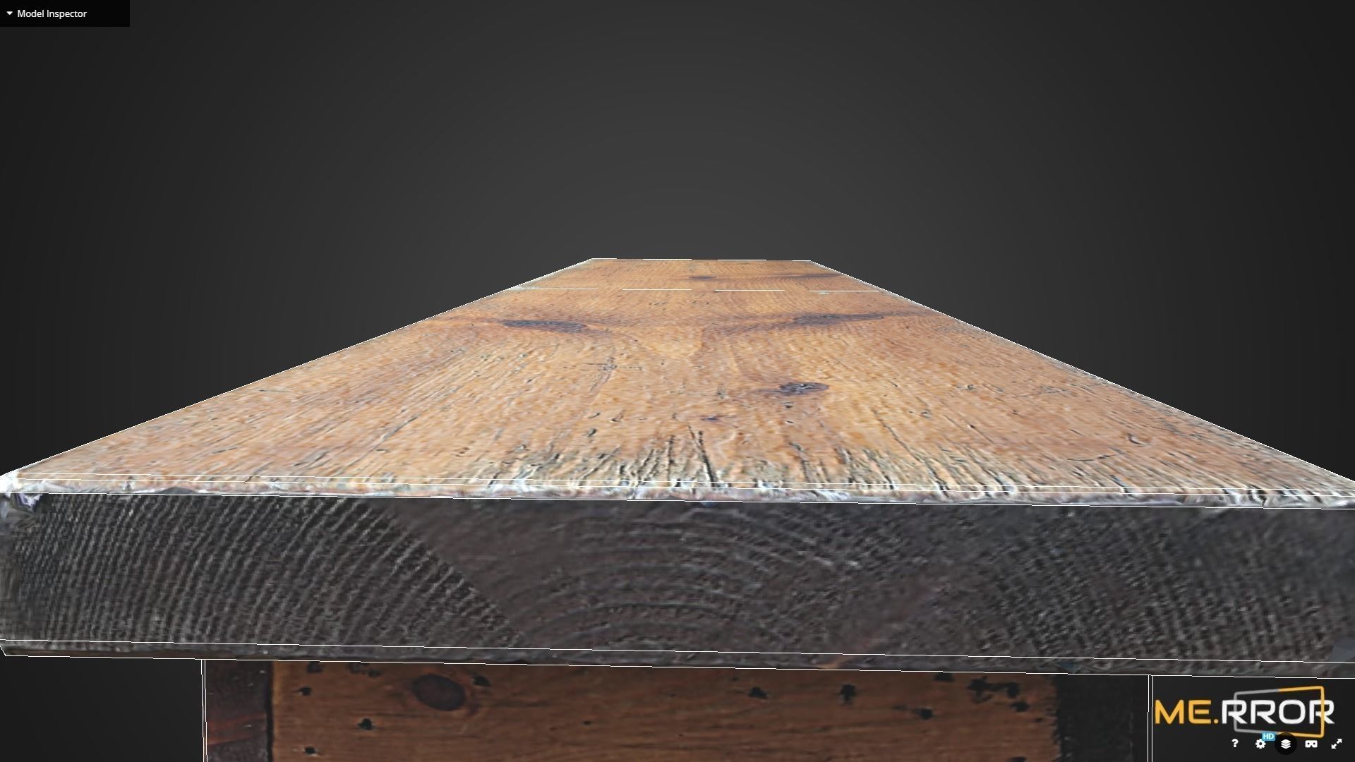 Game Ready Wood Bench Low-poly 3D model_17