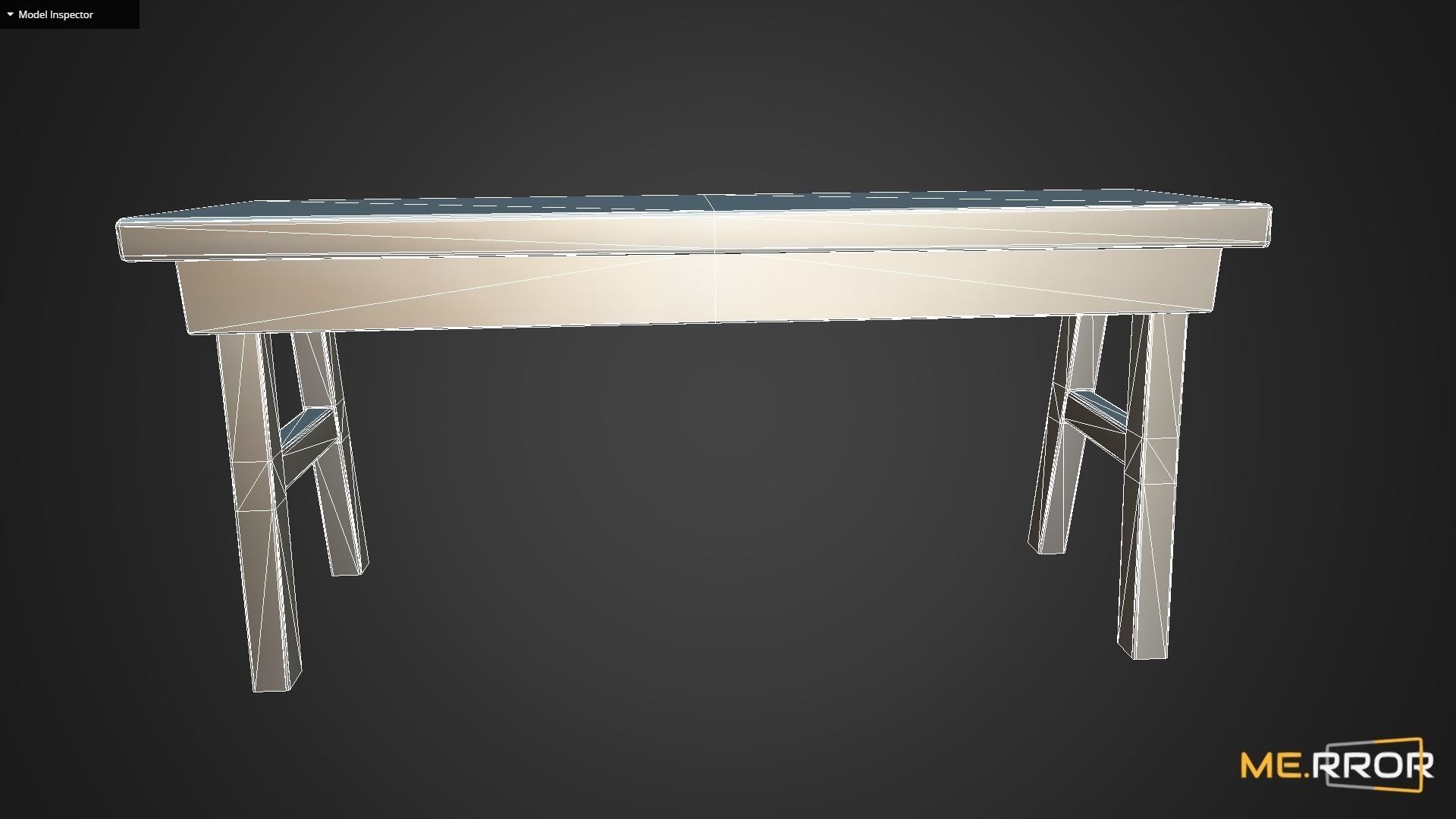 Game Ready Wood Bench Low-poly 3D model_15