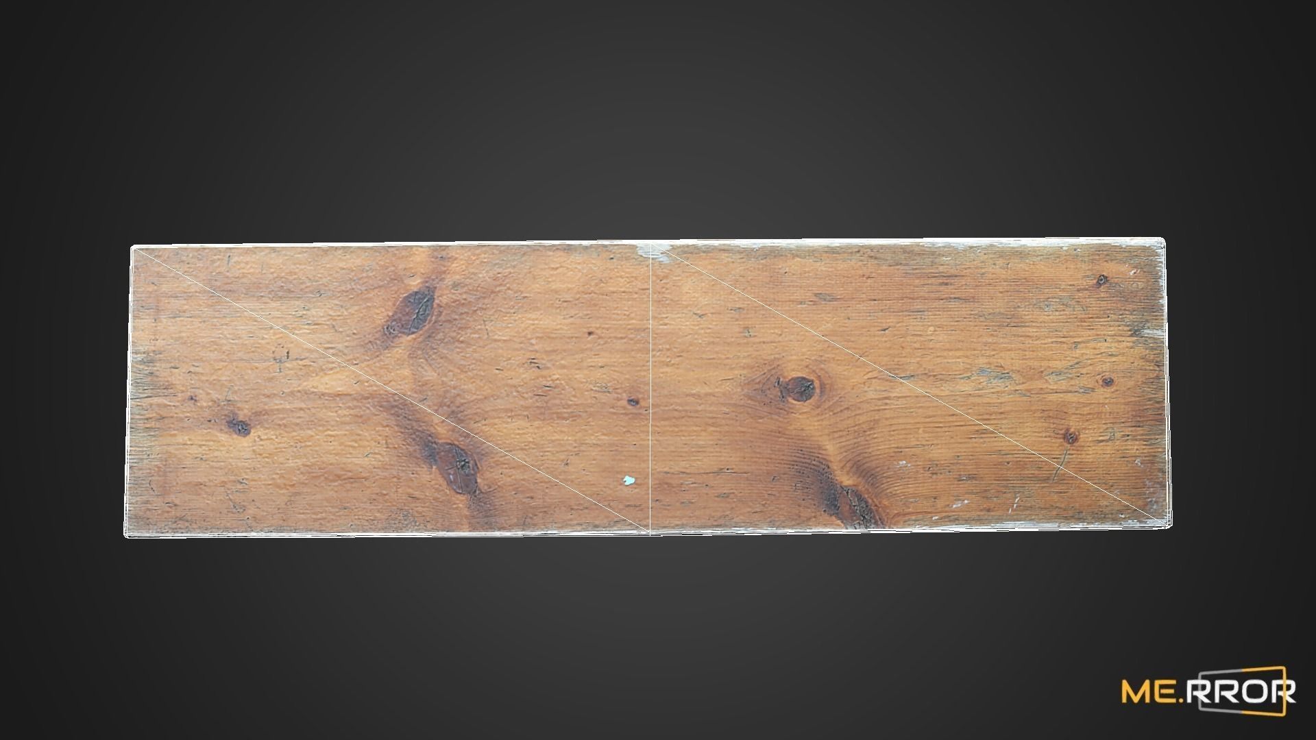 Game Ready Wood Bench Low-poly 3D model_8