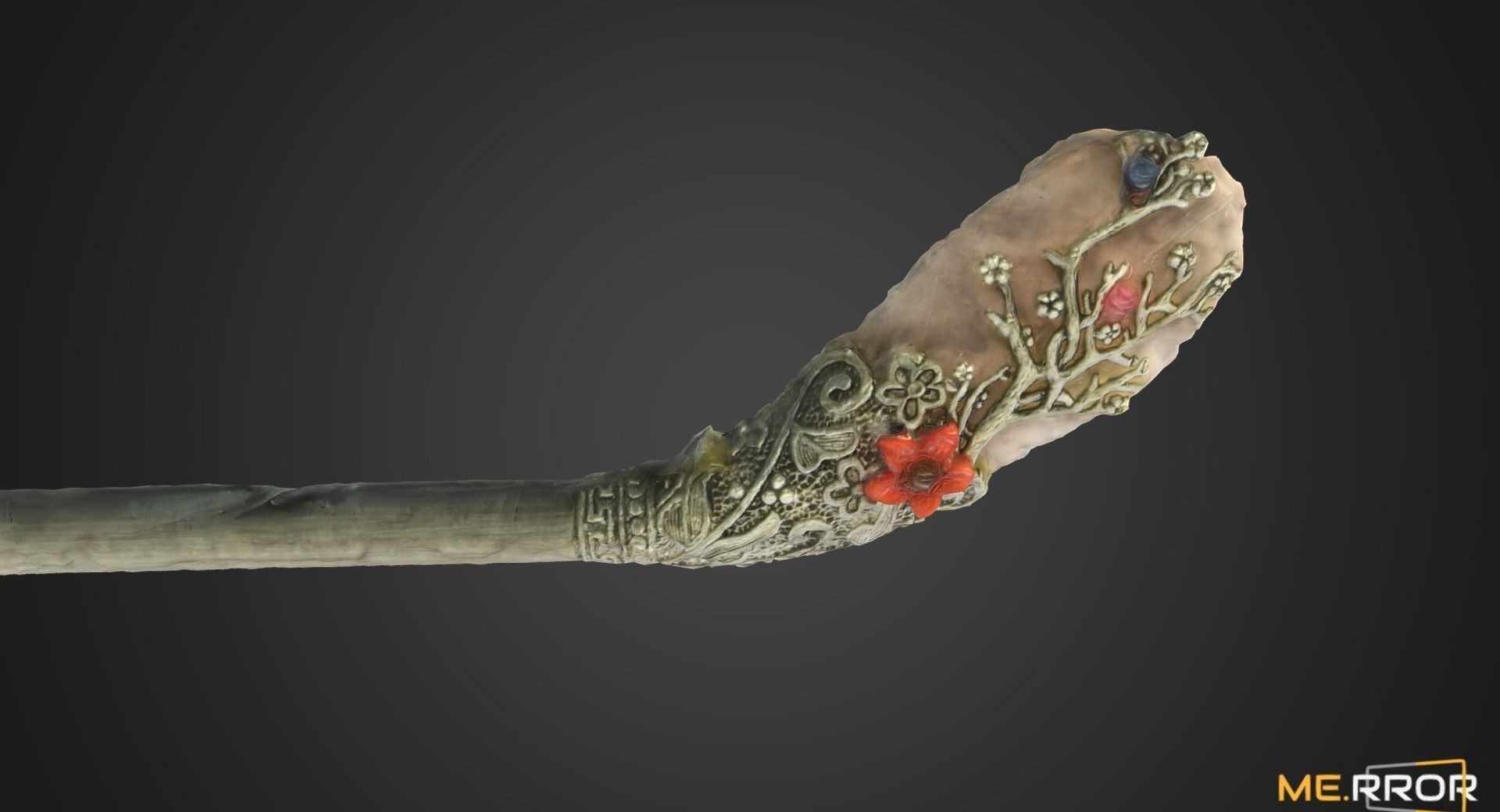 Korea Traditional Hairpin Binyeo Low-poly 3D model_6