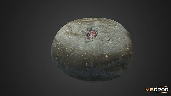Game Ready Korean Squid Ink Bread Low-poly 3D model 6