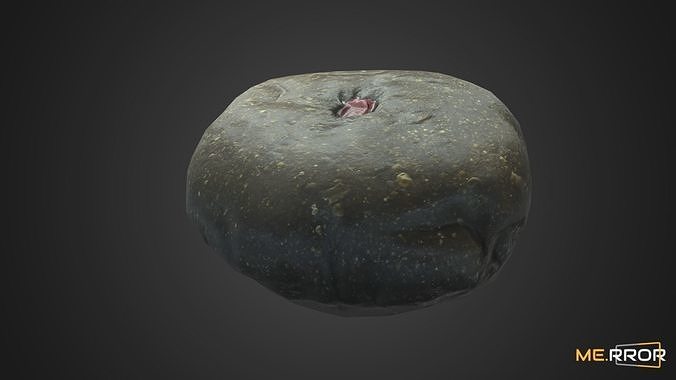 Game Ready Korean Squid Ink Bread Low-poly 3D model 2