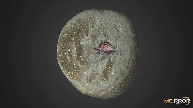 Game Ready Korean Squid Ink Bread Low-poly 3D model 5
