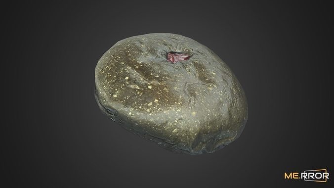 Game Ready Korean Squid Ink Bread Low-poly 3D model 4