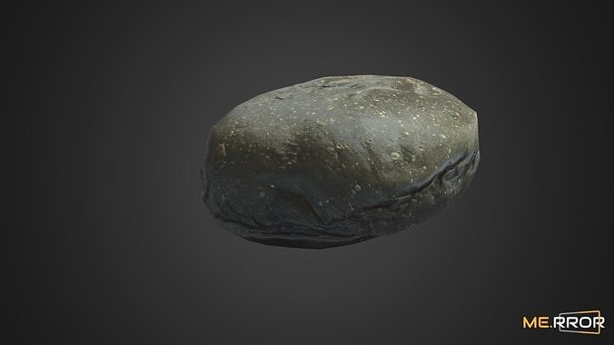 Game Ready Korean Squid Ink Bread Low-poly 3D model 3