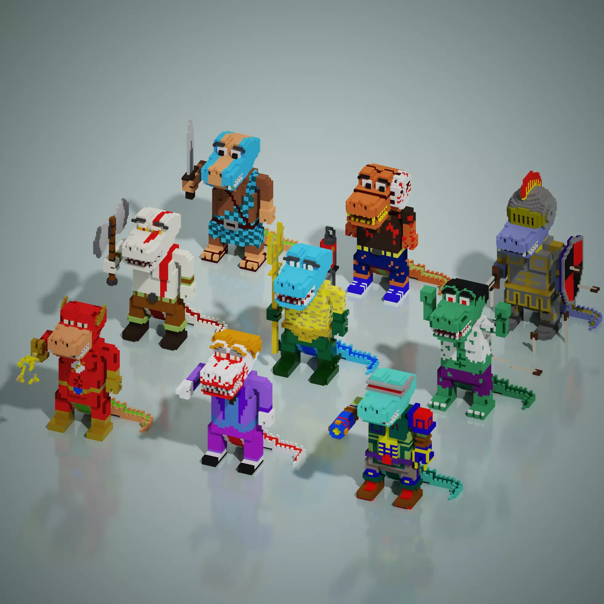 Crocodile Character Voxel 3D model