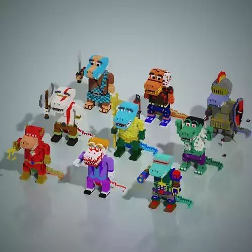 Crocodile Character Voxel