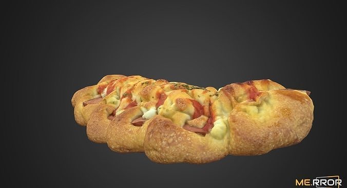 Korean Sausage Bread Low-poly 3D model 3