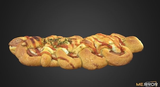 Korean Sausage Bread Low-poly 3D model 4
