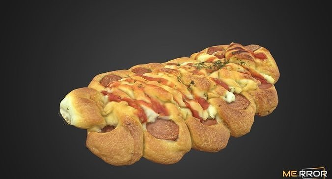 Korean Sausage Bread Low-poly 3D model 6