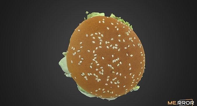 Hamburger with lettuce and tomatoes Low-poly 3D model 4