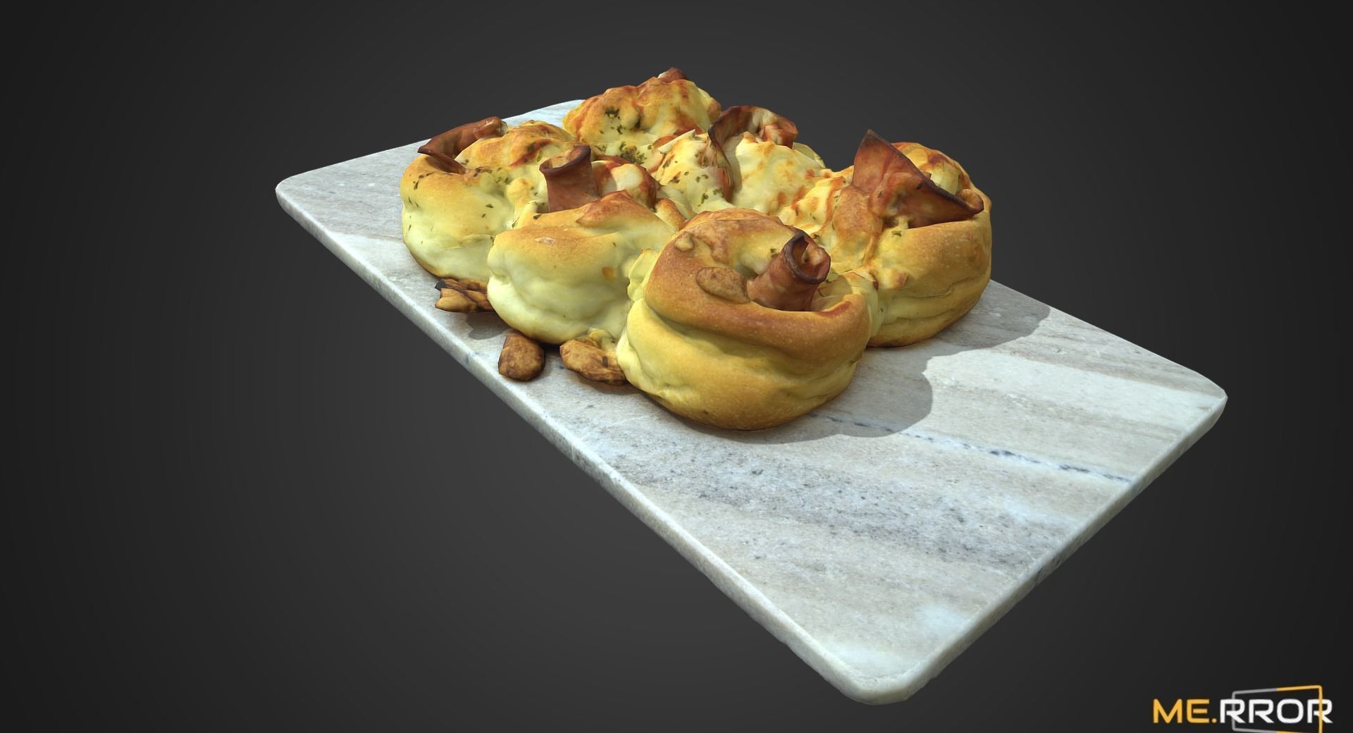 Ham Roll Bread Low-poly 3D model_8