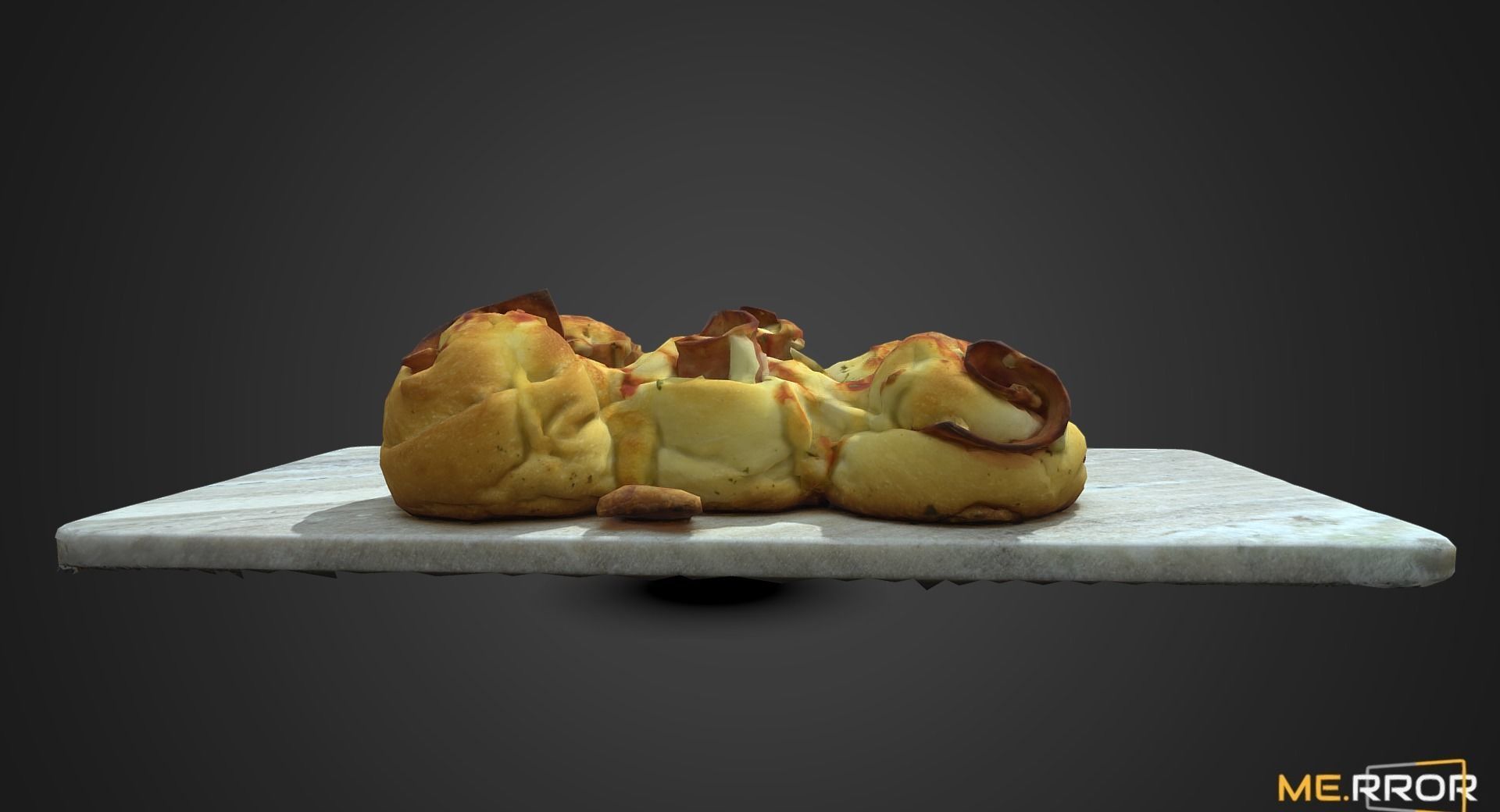 Ham Roll Bread Low-poly 3D model_4