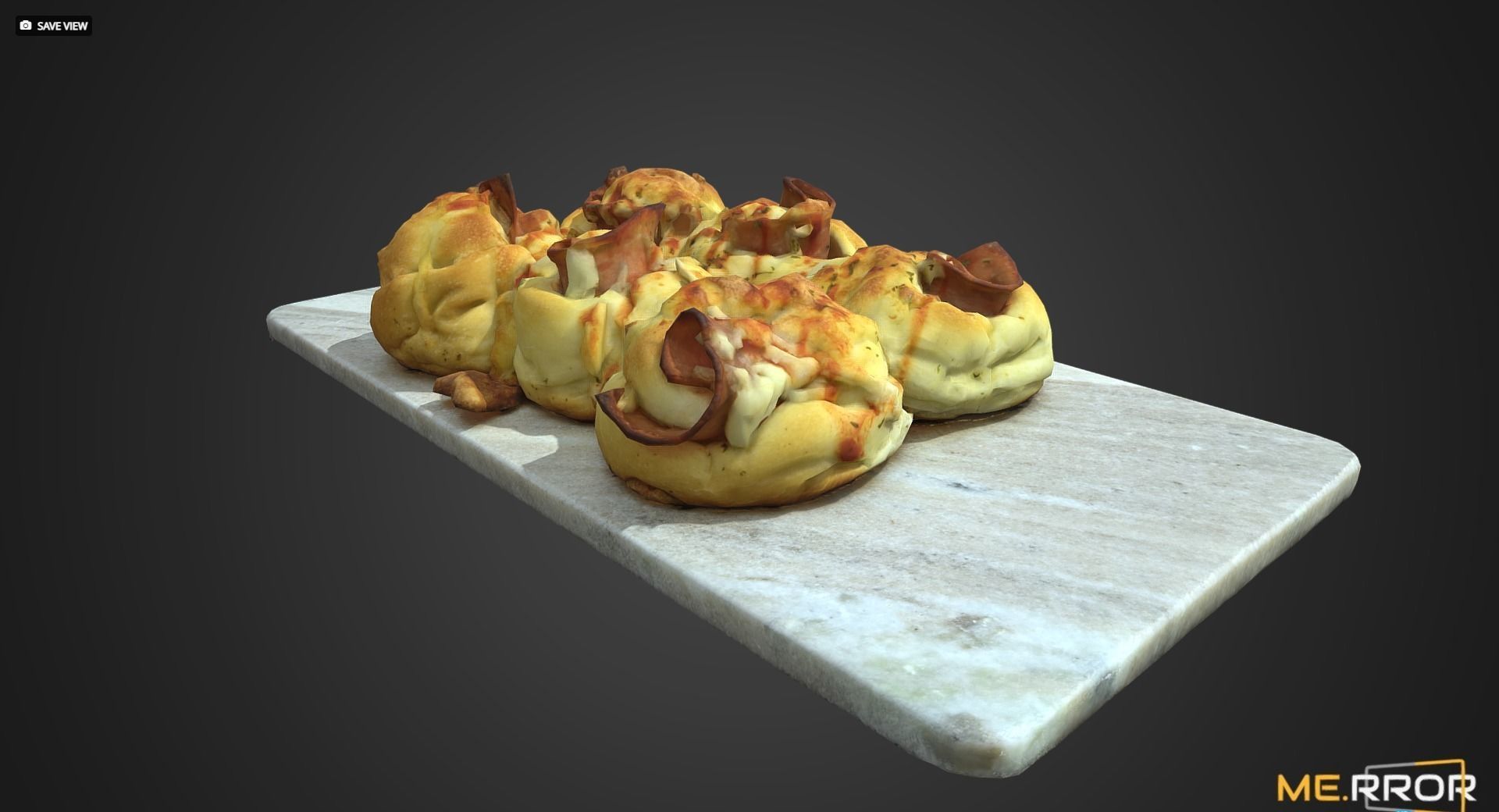 Ham Roll Bread Low-poly 3D model_5