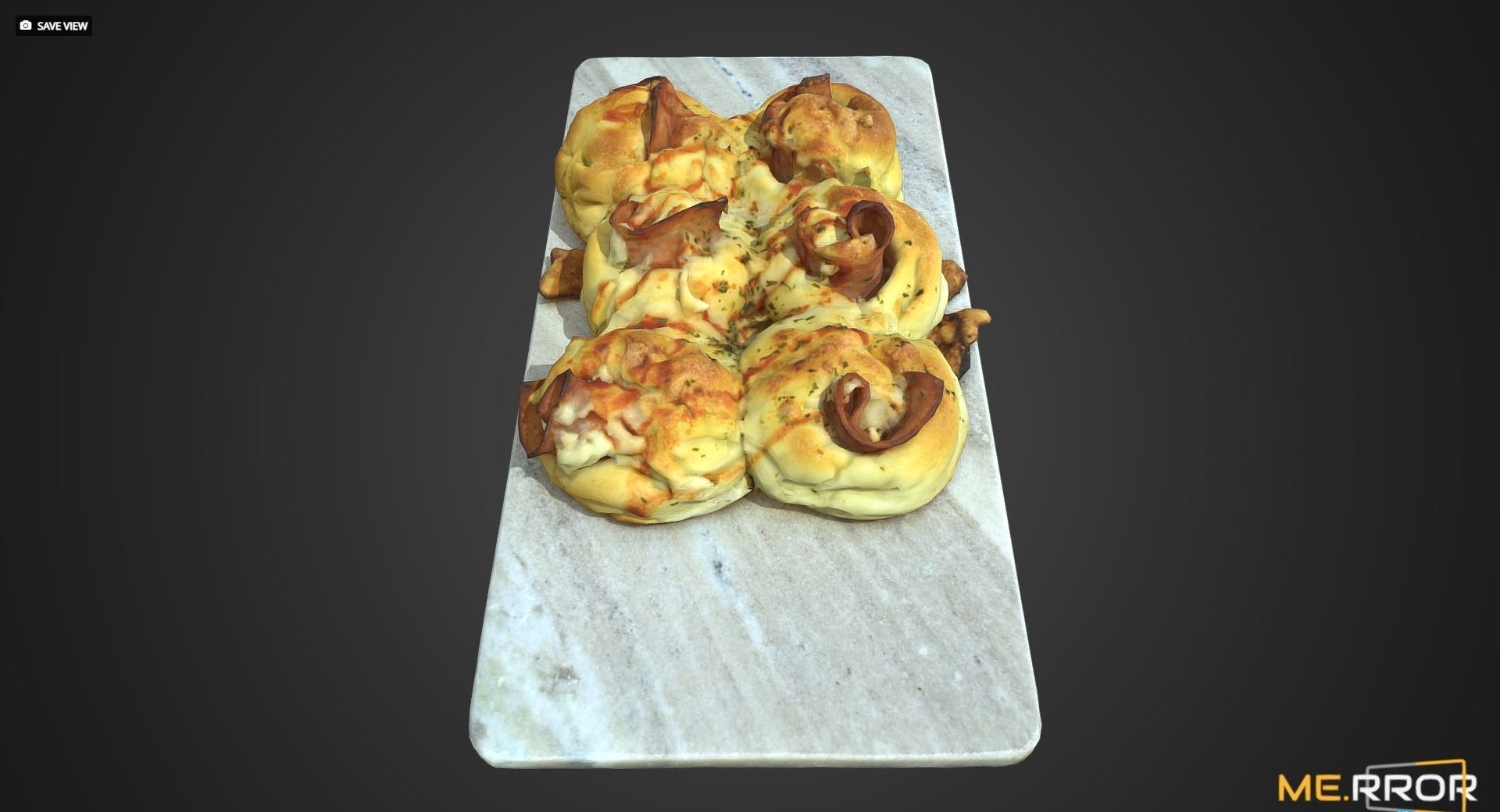 Ham Roll Bread Low-poly 3D model_6