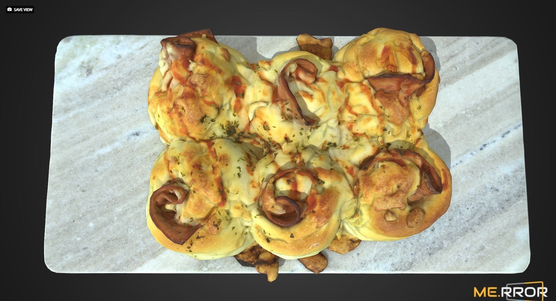 Ham Roll Bread Low-poly 3D model_7