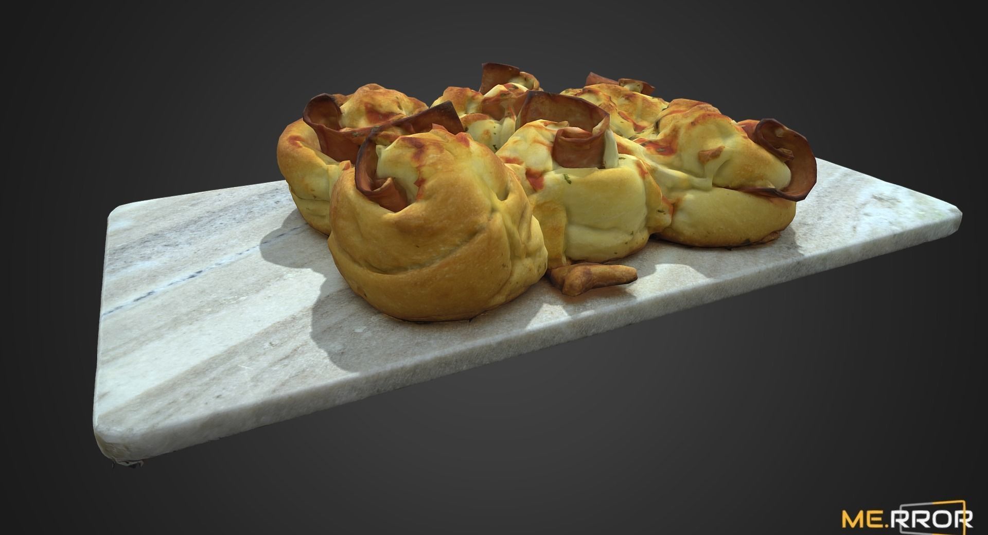 Ham Roll Bread Low-poly 3D model_3