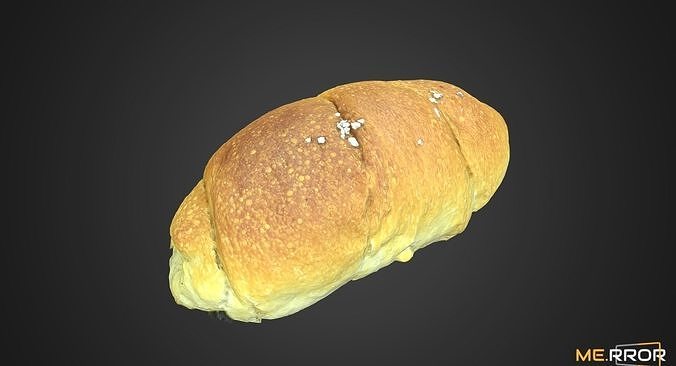 Salted Butter Roll Bread Low-poly 3D model 7