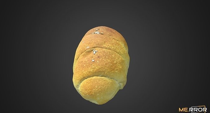 Salted Butter Roll Bread Low-poly 3D model 3