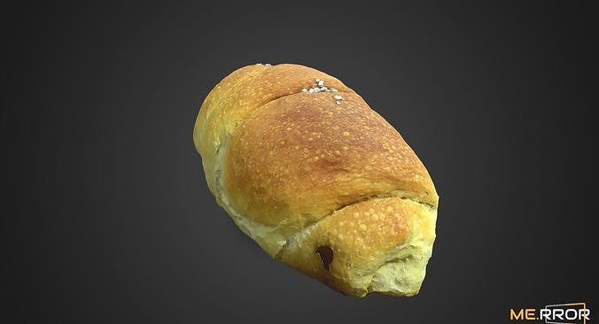 Salted Butter Roll Bread Low-poly 3D model 6