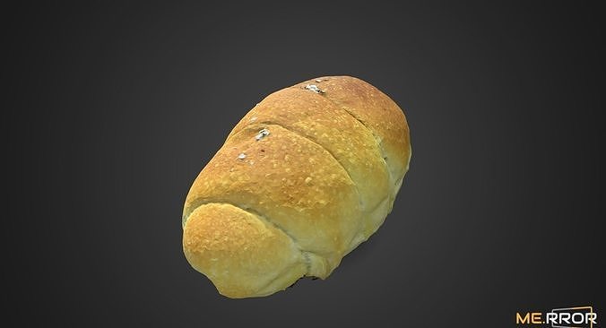 Salted Butter Roll Bread Low-poly 3D model 4
