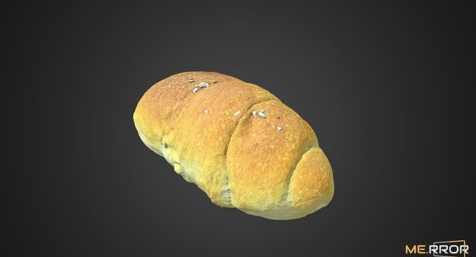 Salted Butter Roll Bread Low-poly 3D model 2