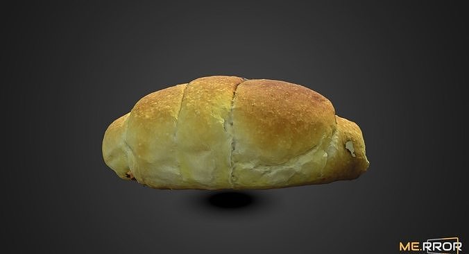 Salted Butter Roll Bread Low-poly 3D model 5