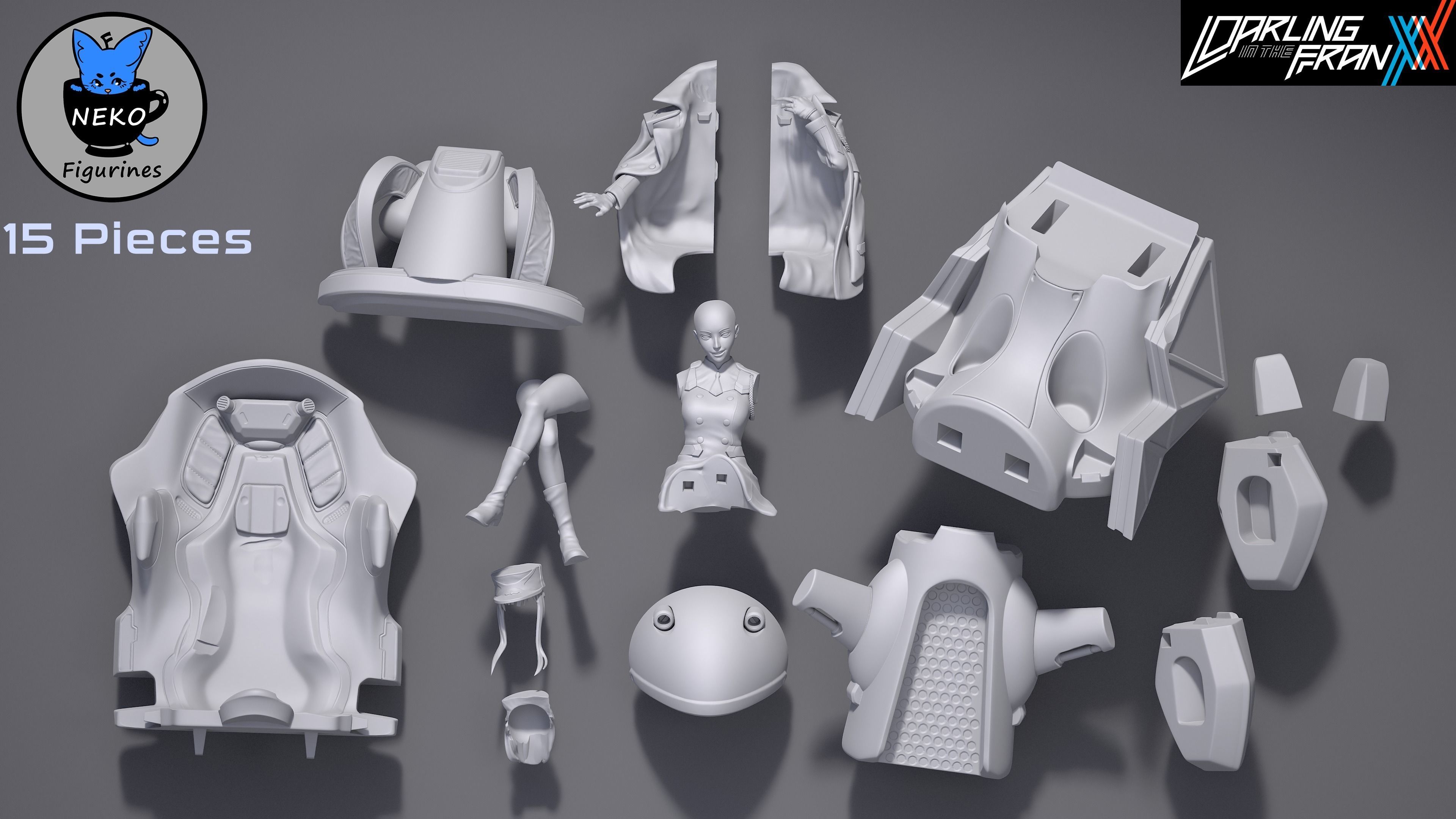 ZeroTwo - STL DarlingInTheFranxx  Anime Figurine For 3D Printing 3D print model_7