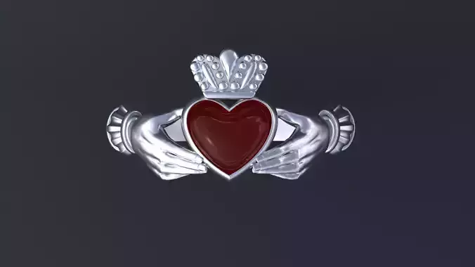 Wedding claddagh rings cnc or 3D print model 3D print model