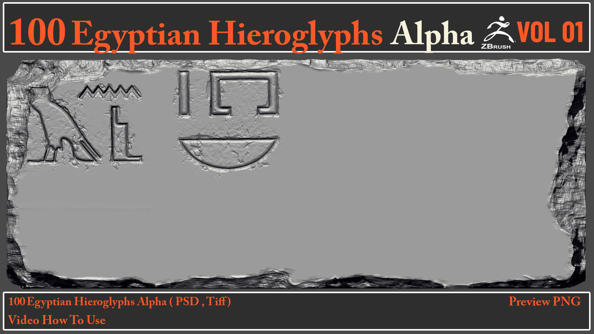 100 Egyptian Hieroglyphs Alpha Maps 3D model_14