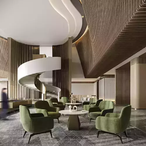 Lobby 3D model for Corona render  3D model