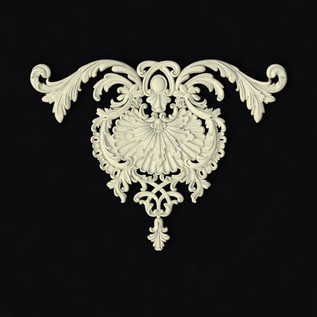Central decor ornament for furniture 3D model_1