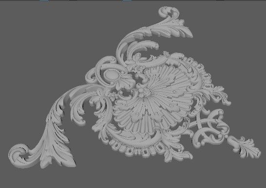 Central decor ornament for furniture 3D model_3