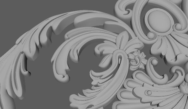 Central decor ornament for furniture 3D model_5