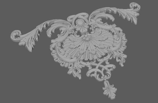 Central decor ornament for furniture 3D model_2