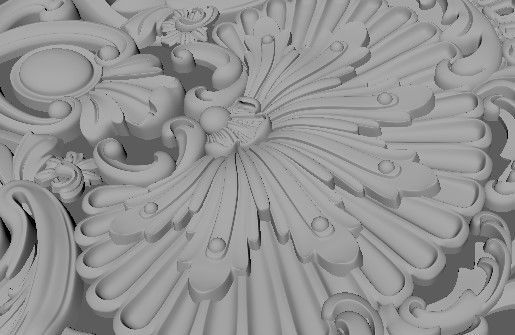 Central decor ornament for furniture 3D model_4