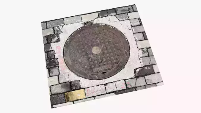 Round manhole cover 3d Scan