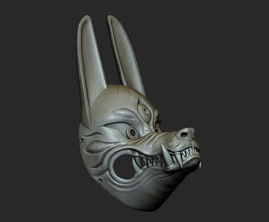 Kitsune Mask from Ghost of Tsushima 3D print model_12