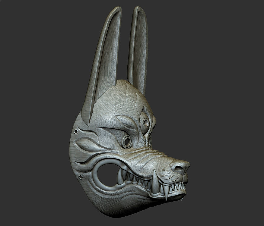 Kitsune Mask from Ghost of Tsushima 3D print model_6